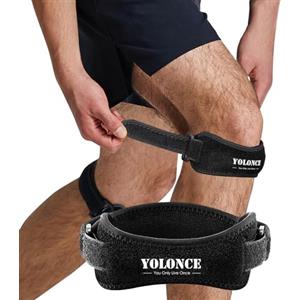 Tpubmity 2 Pezzi Fascia per Tendine Rotuleo Regolabile,Fascia Ginocchio,Cinturino Sottorotuleo Supporto,Ginocchiera Rotulea Ortopedica, Tutore Ginocchio Rotula,Adatto a Corsa, Tennis, Jogging, Basket