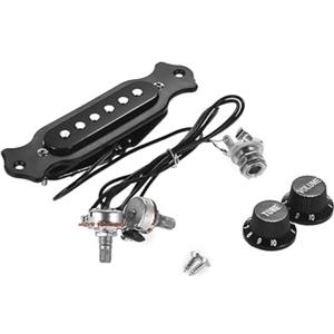 SEAFRONT Pickup di Chitarra, Microfono Magnetico con Controllo del Volume, Design Compatto per Chitarra Elettrica Folk, Dimensioni 12x3x2,2 Cm (BLACK)