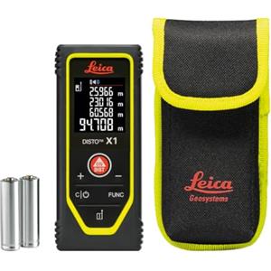 Leica DISTO X1 - Robusto metro laser (grado di protezione IP65) con NFC e Bluetooth (utilizzabile con l'app) e funzionamento semplice (utilizzo in ambienti interni con portata di 100 m)