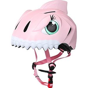 BSTCAR Casco da Ciclismo per Bambini Casco da Squalo Carino Casco da Bici per Bambini per Bambini di 3 4 5 6 7 8 Anni, Casco da Skateboard Casco da Scooter (Squalo bruno)