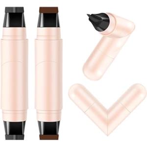 Sitovely 2PCS Set di Matite Eyeliner in Gel, Winged Liquid Eyeliner Stamp, Matita Eye liner Nera Pieghevole a Doppia punta, Stencil per Occhi di Gatto Pigri(C, M)
