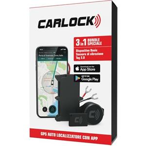 CARLOCK Sistema di Sicurezza Antifurto per Auto - Localizzatore GPS cablato per auto, Sensore di Vibrazione e TAG 2.0 - Sistema di Allarme - App Mobile e avvisi Istantanei - Tracker per Veicoli