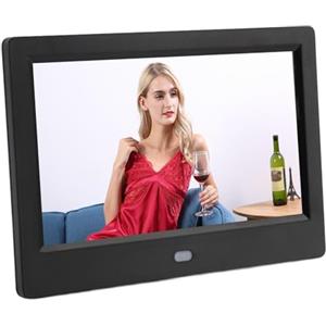 CCYLEZ 7 Inch Digital Picture Frame with Remote Control - Full HD 1080P IPS Touch Screen, Wall Mountable WiFi Photo Frame with Cloud Sharing, Calendar, for Family (BLACK)