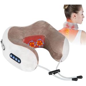 Eshomey Massaggiatore Cervicale per il Collo, Massaggiatore per Collo e Spalle Senza Fili, Massaggio Cervicale Shiatsu, USB Ricaricabile, per Casa, Ufficio e Viaggi