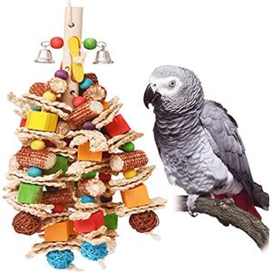 MYMULIKE giochi per pappagalli, colorato Giocattoli Pappagallo di Uccelli in Corda, Giocattoli per Gabbia da Masticare con campanelle per Cockatiels, Pappagallini e Uccelli Adorabili