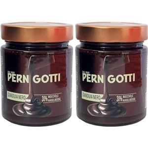 Pernigotti Crema Gianduia Nero - Crema Spalmabile al Gianduia Fondente con 30% Nocciola - Senza Olio di Palma - Solo Aromi Naturali - Senza Glutine - 330 g (Confezione da 2)