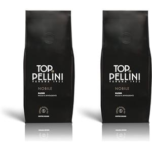 Pellini Top Nobile Caffè in Grani - Caffè Espresso Italiano Intenso e Raffinato, con Note di Mandorla, Nocciola e Cacao, Tostatura Lenta, 200g (Confezione da 2)