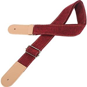 SEAFRONT Cinturino con Bottone Finale per Ukulele Cintura Regolabile con Fibbia Scorrevole Pulsante Finale Cinturino per Ukulele in Morbido Cotone e Lino (Rosso)