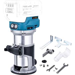 KATSU Tools KATSU Cordless Wood Trimmer Laminator Router Router Strumento per falegnami 18V con 3 mandrini Pinze 1/4, 6 mm e 8 mm solo corpo