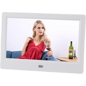 CCYLEZ 7 Inch Digital Picture Frame with Remote Control - Full HD 1080P IPS Touch Screen, Wall Mountable WiFi Photo Frame with Cloud Sharing, Calendar, for Family (WHITE)