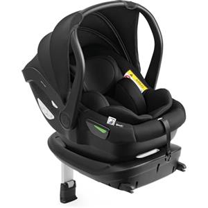 hauck Ovetto Neonato Drive N Care Set con Base Isofix Inclusa - Seggiolino Auto dalla Nascita Approvato UN ECE R 129-03 - Per Bambini da 40 a 87 cm, Riduttore Seduta Incluso - Nero