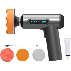 Kavolet Lucidatrice per Auto, Kit Lucidatore Tampone Senza Fili, Ricarica USB, con Disco Lucidante Sostituibile, per Ceratura Vernice Auto, Lucidatura, Vetro, Lucidatura, Pavimenti,