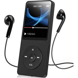 Jectse Lettore Mp3 MP4 con Bluetooth, Schermo LCD Digitale Ultra Sottile da 1,77 Pollici Lettore Musicale HiFi Portatile con Mp3 con Bluetooth Altoparlanti HD Integrati (Senza scheda di