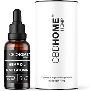 CBD HOME CBHOME Oils - Olio di Semi di Canapa 40% + Melatonina - 30 ml - Base di cocco e semi di canapa biologici - Spremuto a freddo - Senza additivi - 100% vegetale - Certificato biologico UE