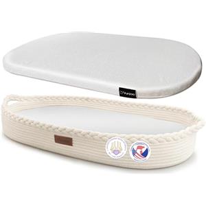 Yunioo Cesta Fasciatoio per Neonato con Materassino Impermeabile Fasciatoio Portatile Neonato Morbido Cuscino Adatto a Cassettiera e Piano Per il Cambio