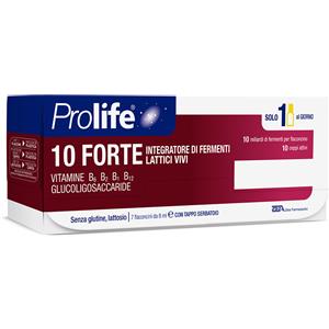 ZETA FARMACEUTICI Prolife 10 Forte - Integratore di Fermenti Lattici e Vitamine, 7 Flaconcini da 8ml, 10 miliardi di fermenti per flaconcino