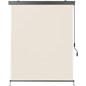 LIFERUN Tenda da sole verticale, 250x160cm, tenda da sole allungabile, con cassetta parasole, resistente ai raggi UV, protezione dal vento e frangivista con manovella, colore beige