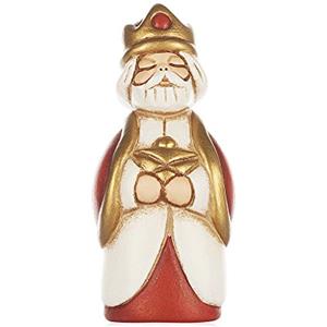 THUN - Re Magio Gaspare con Mirra - Versione Rossa - Statuine Presepe Classico - Ceramica - I Classici