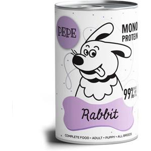 PAKA ZWIERZAKA PEPE Monoproteico Coniglio 400g - Cibo Umido Naturale per Cani, 99% Carne e Frattaglie, Senza Cereali e Conservanti