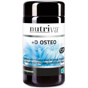 Nutriva D Osteo - Integratore Alimentare per Ossa Forti con Calcio, Magnesio, Vitamina D3 e K2 - 60 Compresse