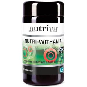 Nutriva Nutri Withania - Integratore Alimentare Naturale per Stress e Ansia, 60 Compresse Vegane