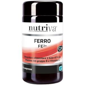 Nutriva Ferro - Integratore Alimentare con Ferro, Vitamine B, Rame e Vitamina C - 50 Compresse