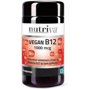 Nutriva Vegan B12 60 Compresse 1000 mcg - Integratore Alimentare per il Benessere del Sistema Nervoso e Sostegno Immunitario