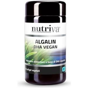 Nutriva Algalin DHA Vegan - Integratore Alimentare Vegano con DHA per Funzione Cerebrale e Benessere in Gravidanza - 30 Softgel