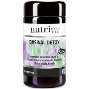 Nutriva Basival Detox - Integratore Alimentare Depurativo con Potassio, Magnesio, Calcio e Clorella - 60 Compresse