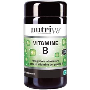 Nutriva Vitamine B - Integratore Alimentare con 50 Compresse per Metabolismo Energetico e Riduzione della Stanchezza
