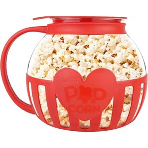 ACTIUSIS Popcorn Maker, Microonde, Popcorn Maker, vetro borosilicato popcorn, lavabile in lavastoviglie, per riunioni, feste, picnic, rosso