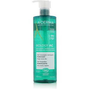 A-DERMA Biology AC Gel Detergente Schiumogeno Purificante 400 ml per Pelle Grassa e Acneica