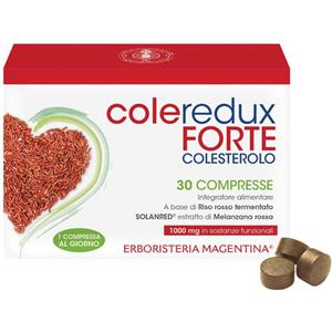 Erboristeria Magentina Coleredux Forte - Integratore Alimentare per il Controllo del Colesterolo con Riso Rosso Fermentato e Coenzima Q10 - 30 Compresse
