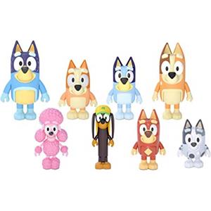 Akedo Bluey Family and Friends Figure 8-Pack: Articulated 2.5 Inch Action Figures; Bluey, Bingo, Bandit (Dad), Chilli (Mum), Coco, Snickers, Rusty and Muffin Official Collectable Toy