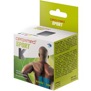 NOVA ARGENTIA Srl IND. FARM Ceroxmed Sport Bendaggio Adesivo Elastico Kinetic-Tape 5cmx5m Blu - Nastro per Riabilitare Articolazioni e Muscolatura