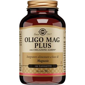 Solgar Oligo Mag Plus - Integratore di Magnesio Chelato 100 Tavolette per il Benessere del Sistema Nervoso e Muscolare