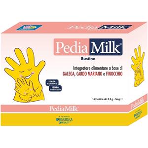 Pediatrica PediaMilk - Integratore Alimentare per Allattamento con Galega, Cardo Mariano e Finocchio - 16 Bustine da 3,5 g