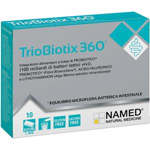 Named Triobiotix 360 - Integratore con Probiotici e Prebiotico in 10 Bustine da 4 g per il Benessere Intestinale
