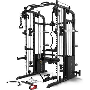 Toorx ASX 4000 - Stazione All in One 3 in 1 con Dual Pulley, Smith Machine, Rack e Pacco Pesi 2x90 kg