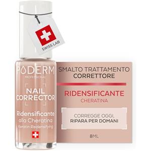 PODERM Smalto Trattamento Unghie Correttivo e Perfezionatore Cheratina | Ridensificante e Indurente 8 ml | Rinforza struttura dell'unghia con finish nude naturale | Sviluppato da Podologo in Svizzera
