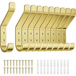 susswiff 10 ganci sopraporta, finitura oro, realizzati in alluminio di alta qualità, ganci appendiabiti da parete per cappotti, giacche e cappelli
