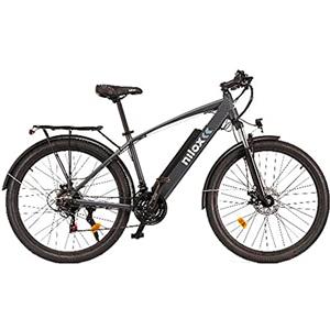 Nilox, E-Bike X7 Plus, Trekking Bike con Pedalata Assistita, 80 km di Autonomia, Fino a 25 km/h, Motore 36 V 250 W, Batteria al Litio da 36 V- 13 Ah, Copertoni Semi Tassellati 27.5 x 2.10