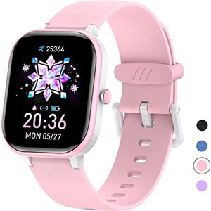 HENGTO Fitness Activity Tracker per Bambini, IP68 Impermeabile, Contapassi, Cardiofrequenzimetro, 19 Modalità Sportive Salute, Ottimo Regalo per Adolescenti (Rosa)