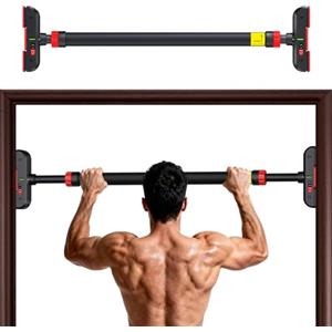 AETKFO Barra per Trazioni Porta senza Viti, Sbarra Trazioni a Muro Regolabile per Ampiezza 72-110 cm, Carico 200kg, Trazioni alla Sbarra per Allenamento a Casa Esercizio, Pull Up Bar di Fitness (72-95cm)