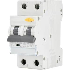 Blendend Interruttore differenziale RCBO 2 poli 25A 30mA Tipo AC, protezione da sovraccarico e cortocircuito in impianti elettrici.