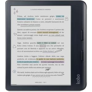 Kobo Libra Colour | eReader | Display antiriflesso a colori E Ink Kaleido™ 3 da 7" | Modalità Scura| I Audiolibri | Impermeabile (Nero)
