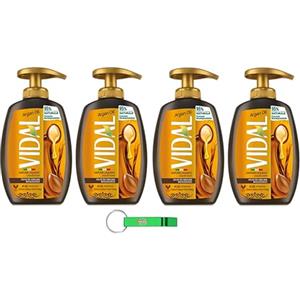 Beni Culinari 4 saponi liquidi Vidal con olio di argan/Sapone Liquido 300 ml + portachiavi Beni Culinari