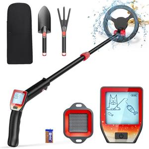 VAYOTOY Metal Detector per Bambini, Metaldetector con Display LCD, Metal Detector Leggero ad Alta Precisione con Bobina di Ricerca Impermeabile Pala Rastrello e Setaccio e Borsa per l'oro