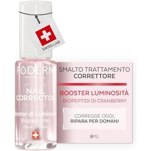 PODERM Smalto Trattamento Correttore & Perfezionatore - Booster di Luminosità | 8 ML - Ravviva Tonalità Rosa Naturale & Sublima la Brillantezza per Unghie Opaca | Sviluppato da un Podologo in Svizzera