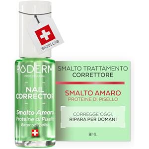 PODERM Smalto Trattamento Correttore per Unghie Rosicchiate - Amaro | Crea Barriera Protettiva e Finish Brillante - 8ml | Gusto Duraturo con Proteine di Pisello | Sviluppato da un Podologo in Svizzera